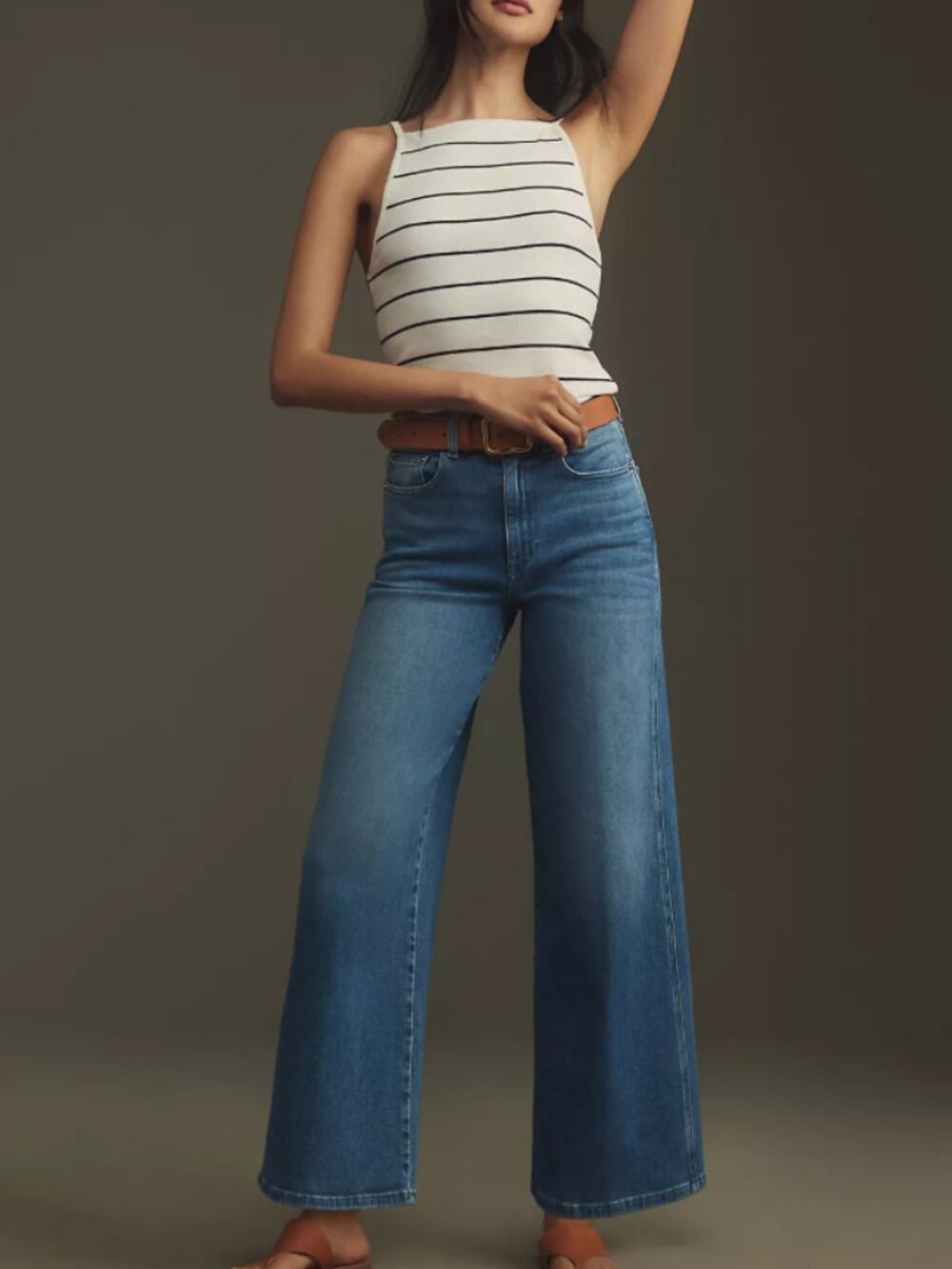 💙 NWT Le Jean Anthropologie Juliette High-Rise Wide-Leg Jeans Medium Wash 31